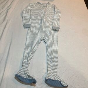 Cloud Island Light Blue and White Striped Footie 24 months new with out tags